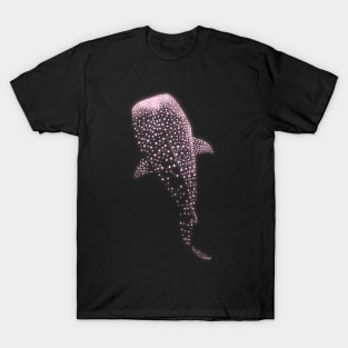 Glowing Pink Neon Whale Shark Optical illusion T-Shirt